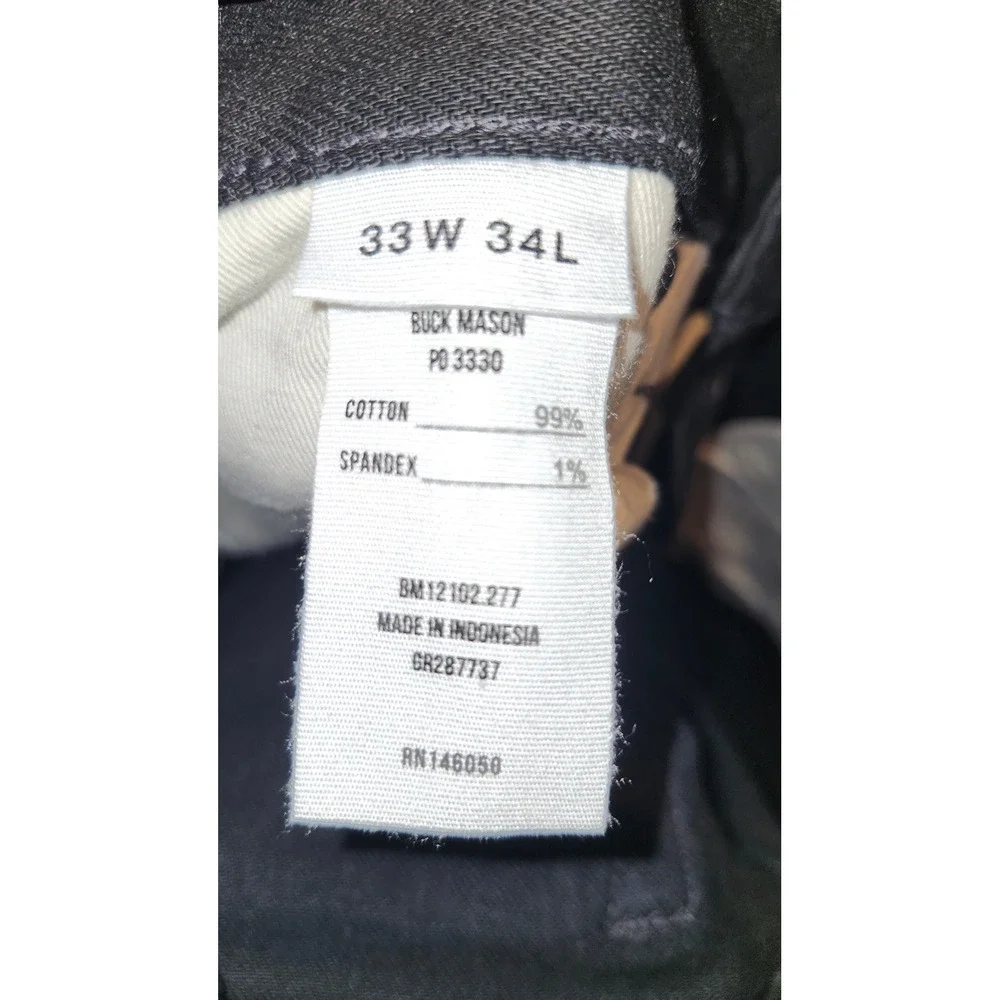 Buck Mason Black Ford Standard Jean Mens 33x30 Straight Leg BM12102.277